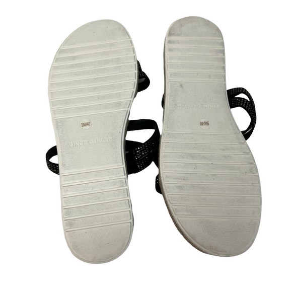 Vince Camuto Sandals Slide Rallsan ~ 9M US Strappy Black Leather 40EU Shoes NEW - Picture 7 of 9